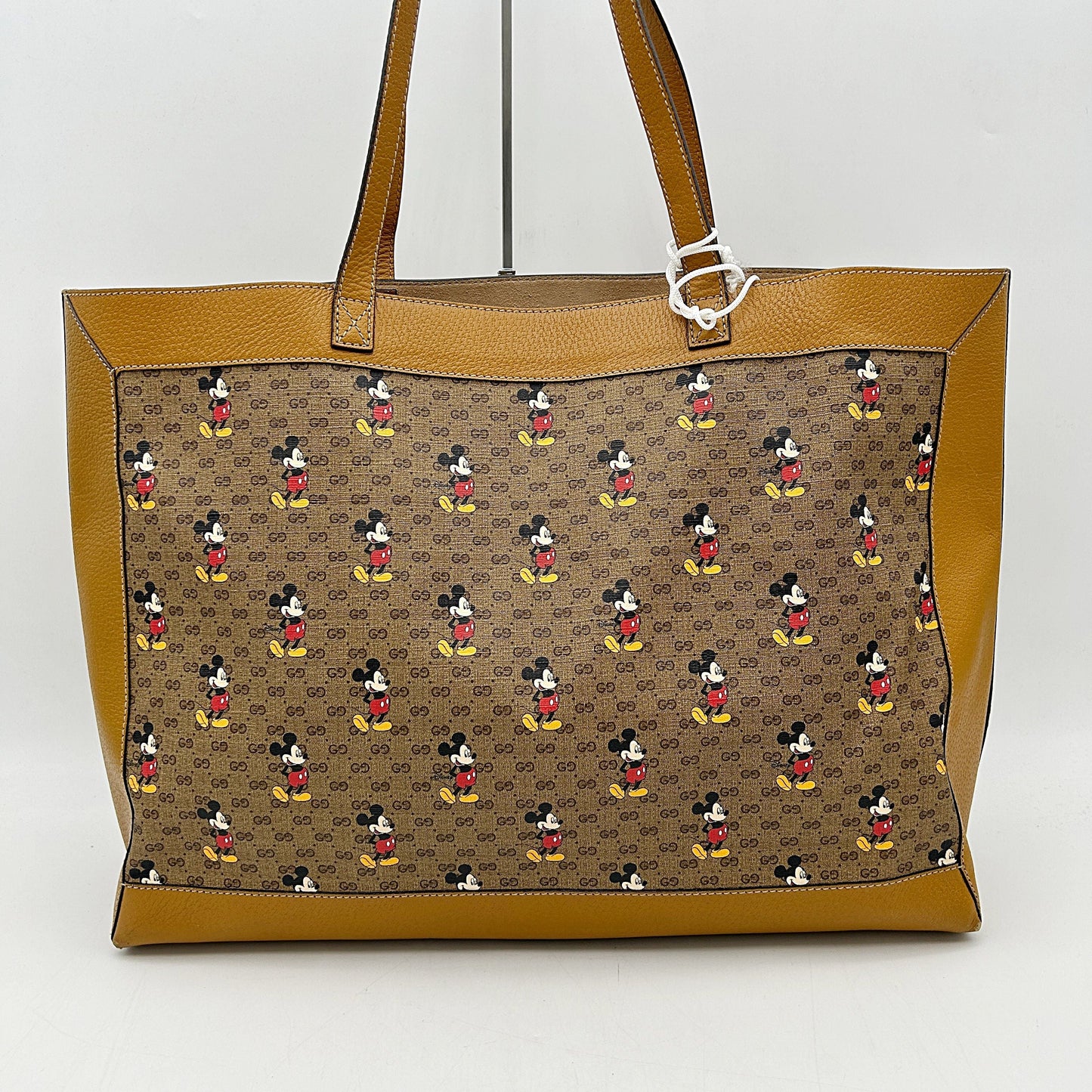 GUCCI X DISNEY Mini Vintage GG Supreme Monogram Mickey Mouse Large Shopping Tote Beige LA35239