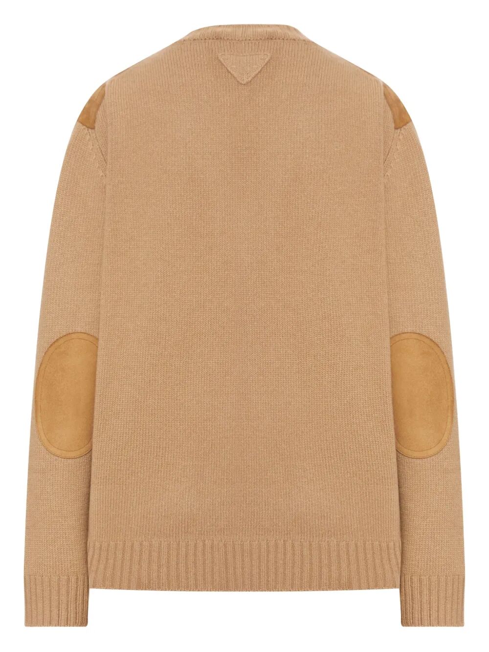 Prada Women Suede-Panel V-Neck Wool Sweater