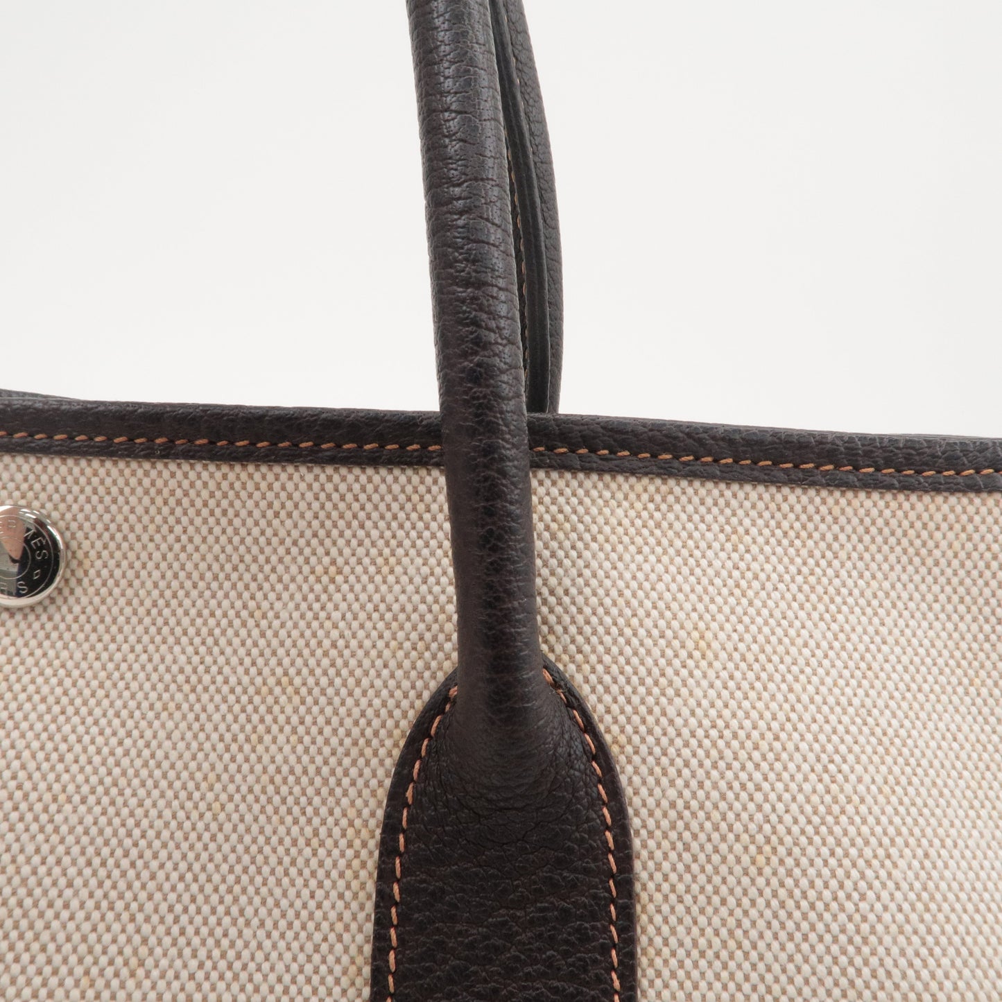HERMES Garden Party Toile Ash Leather PM 髫ィ繝サ・ス・。 I Stamped Beige