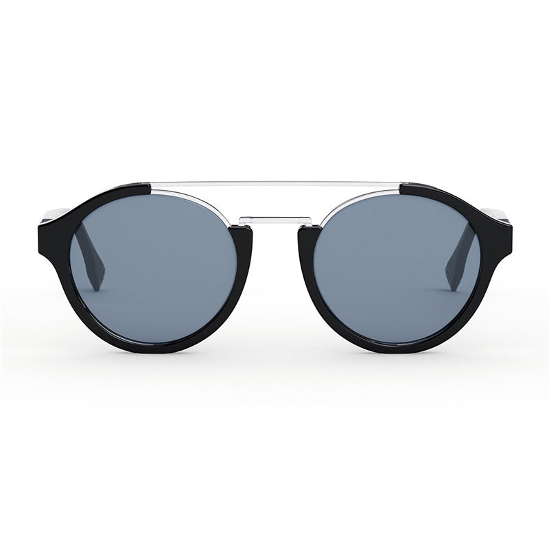 Fendi Round Full Rim, with a Black frame and Blue lens.