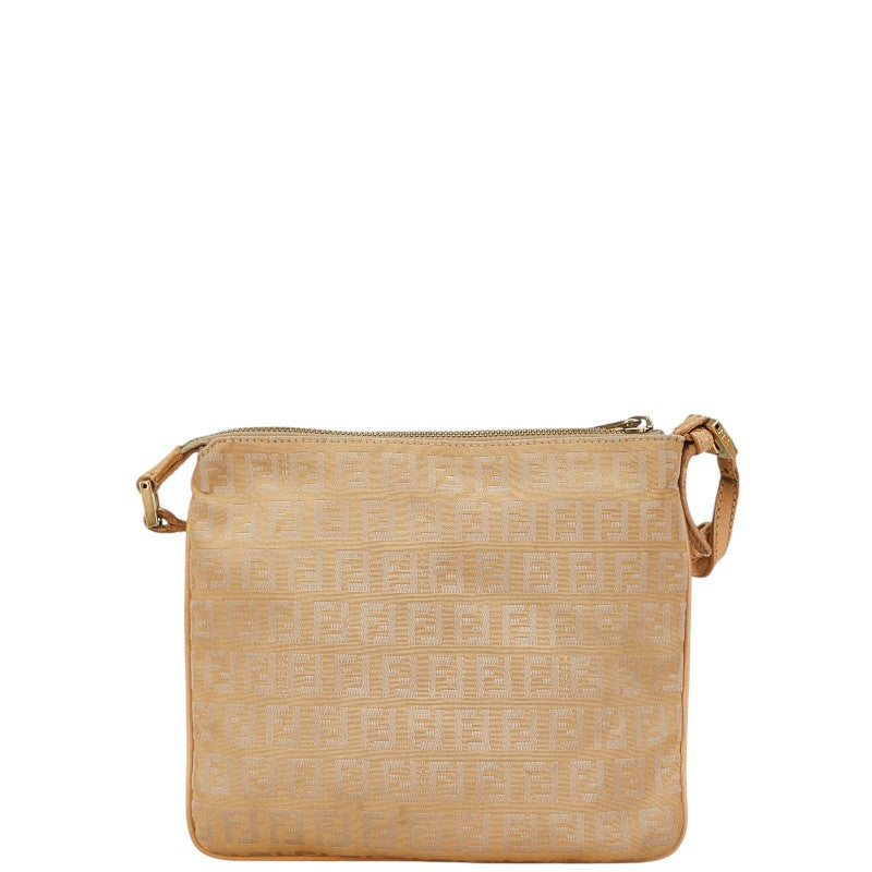 Fendi Zucca Canvas Leather Shoulder Bag
