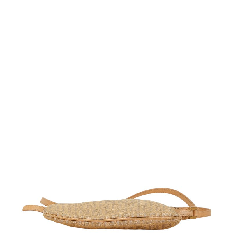 Fendi Zucca Canvas Leather Shoulder Bag