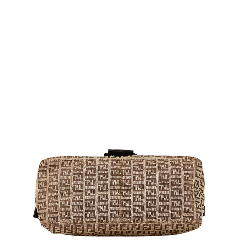 Fendi Zucchino Mamma Bucket Handbag Canvas Leather