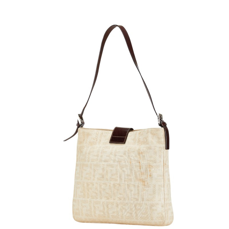 Fendi Zucca Canvas Leather Shoulder Bag