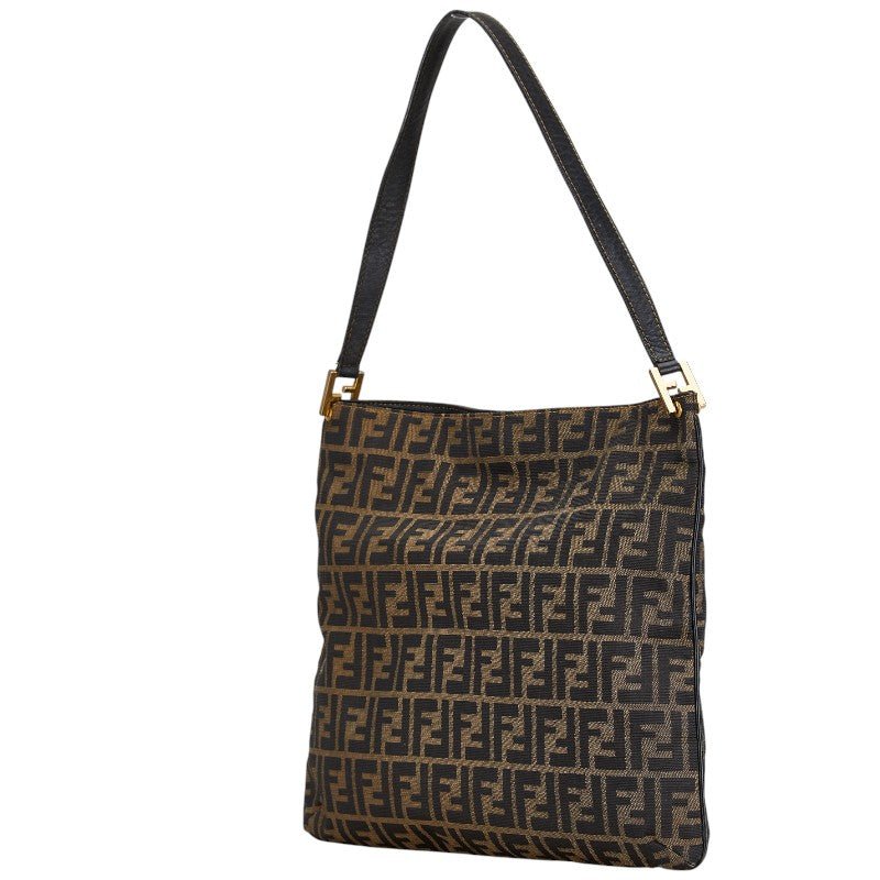Fendi Zucca Canvas Leather Shoulder Bag