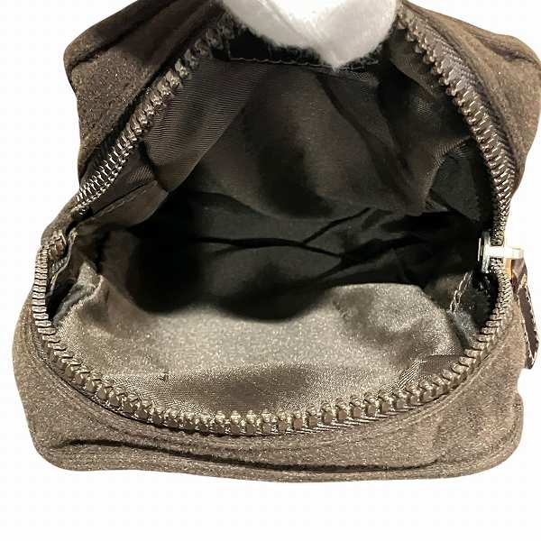 Fendi Nylon Leather Pouch Shoulder Bag