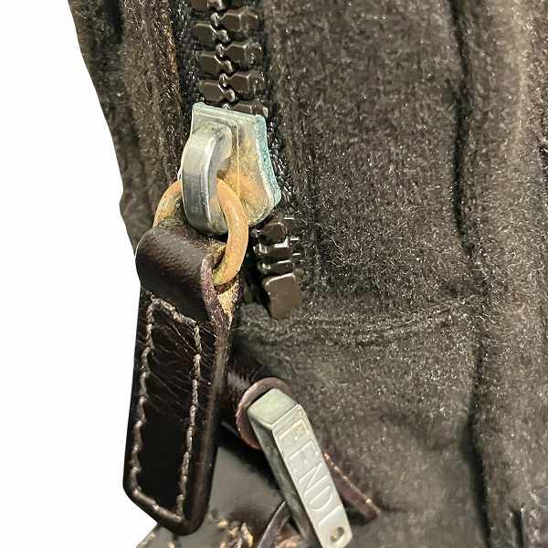 Fendi Nylon Leather Pouch Shoulder Bag