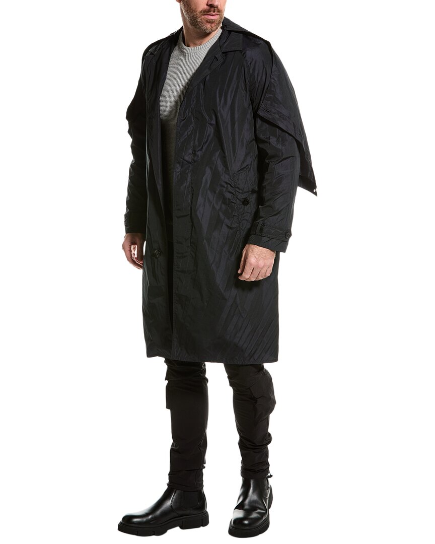 Valentino Silk-Blend Coat Blue