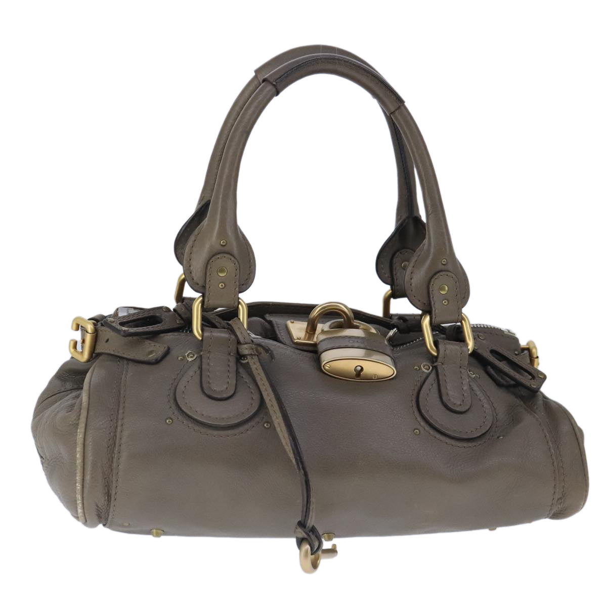Chloe Paddington Hand Bag Leather Brown Gold 102803