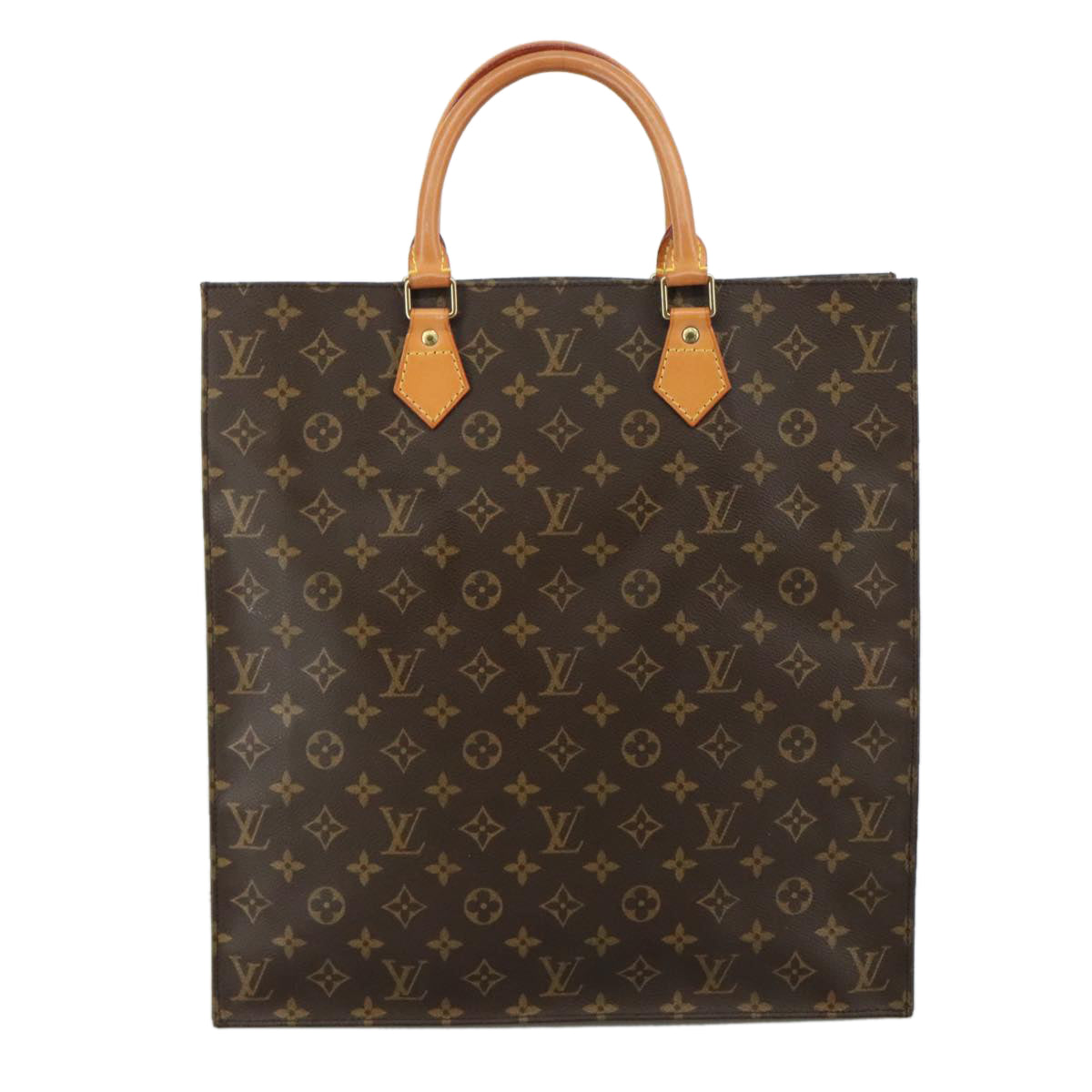 LOUIS VUITTON Monogram Sac Plat Hand Bag M51140 LV 105478