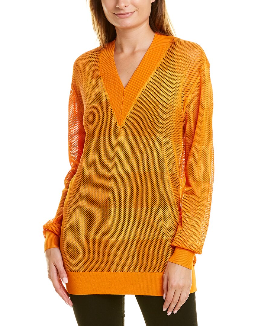 Burberry Check Mesh Sweater Orange