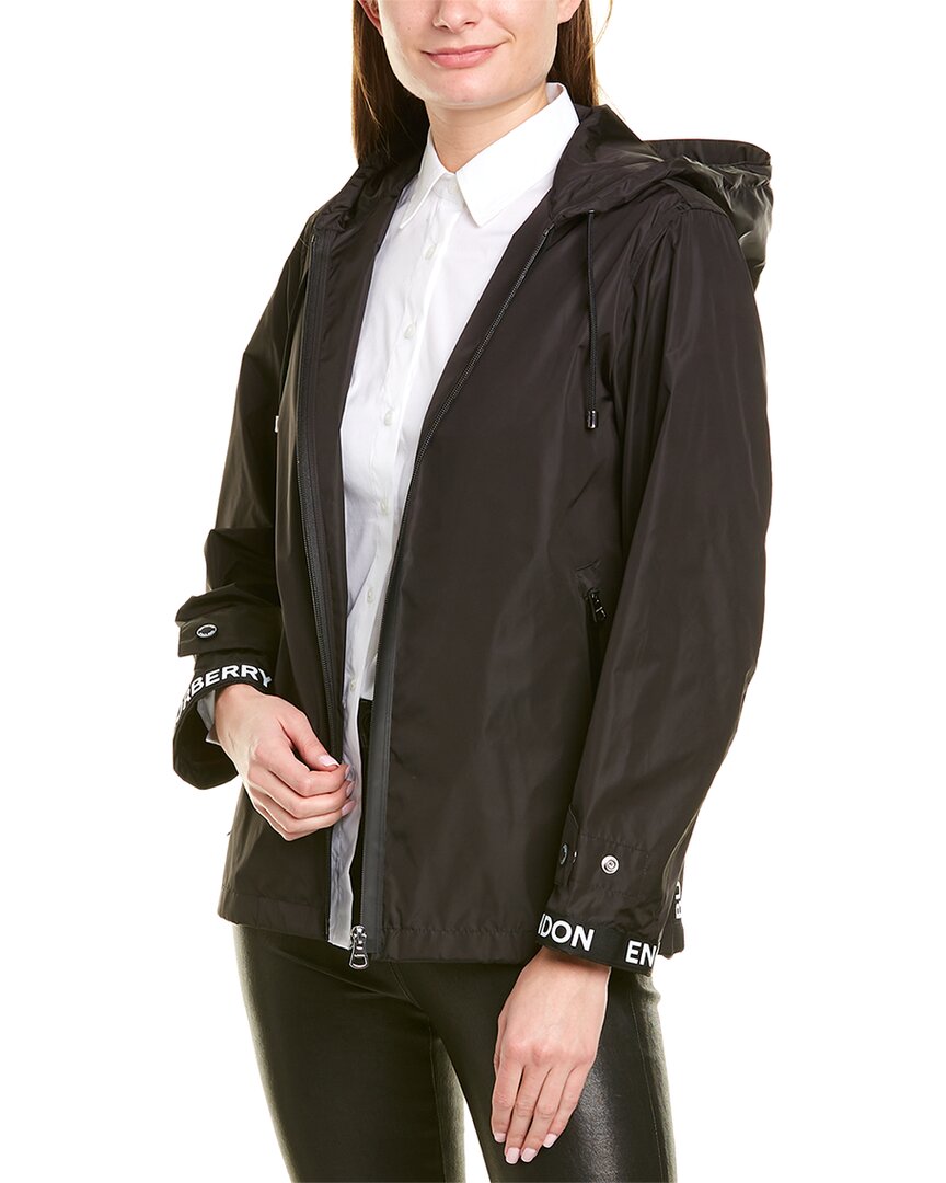 Burberry Logo Hooded Jacket Black