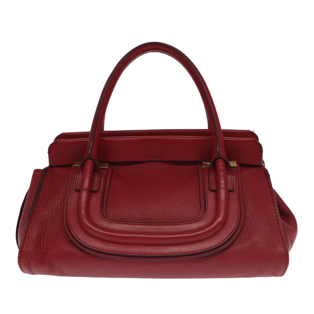 Chloe Mercy Hand Bag Leather 2way Red Gold 106233