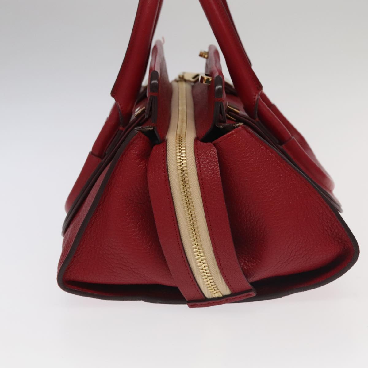 Chloe Mercy Hand Bag Leather 2way Red Gold 106233