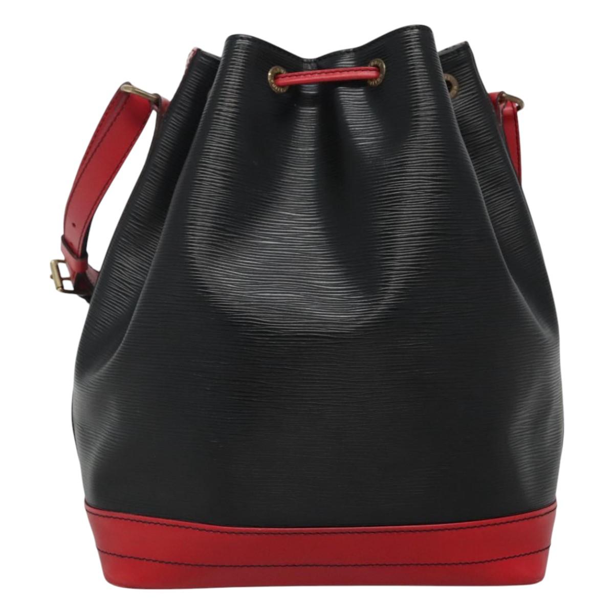 LOUIS VUITTON Epi Noe Shoulder Bag Bicolor Black Red M44017 LV 110373