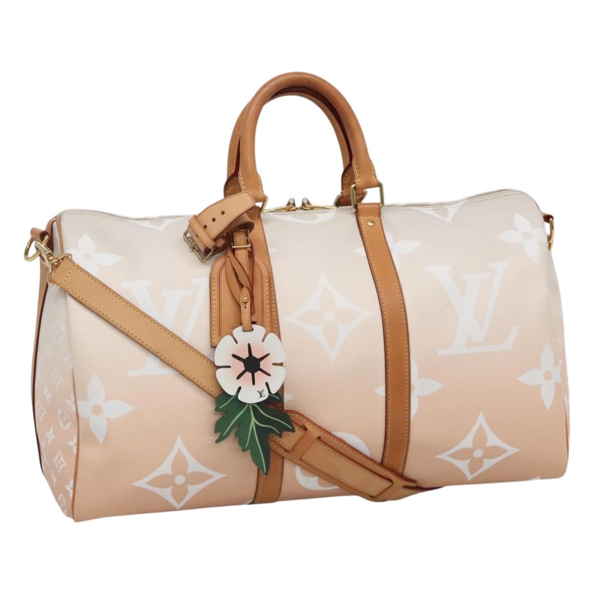 LOUIS VUITTON Monogram Giant Keepall Bandouliere 45 Bag Pink LV 110446SA