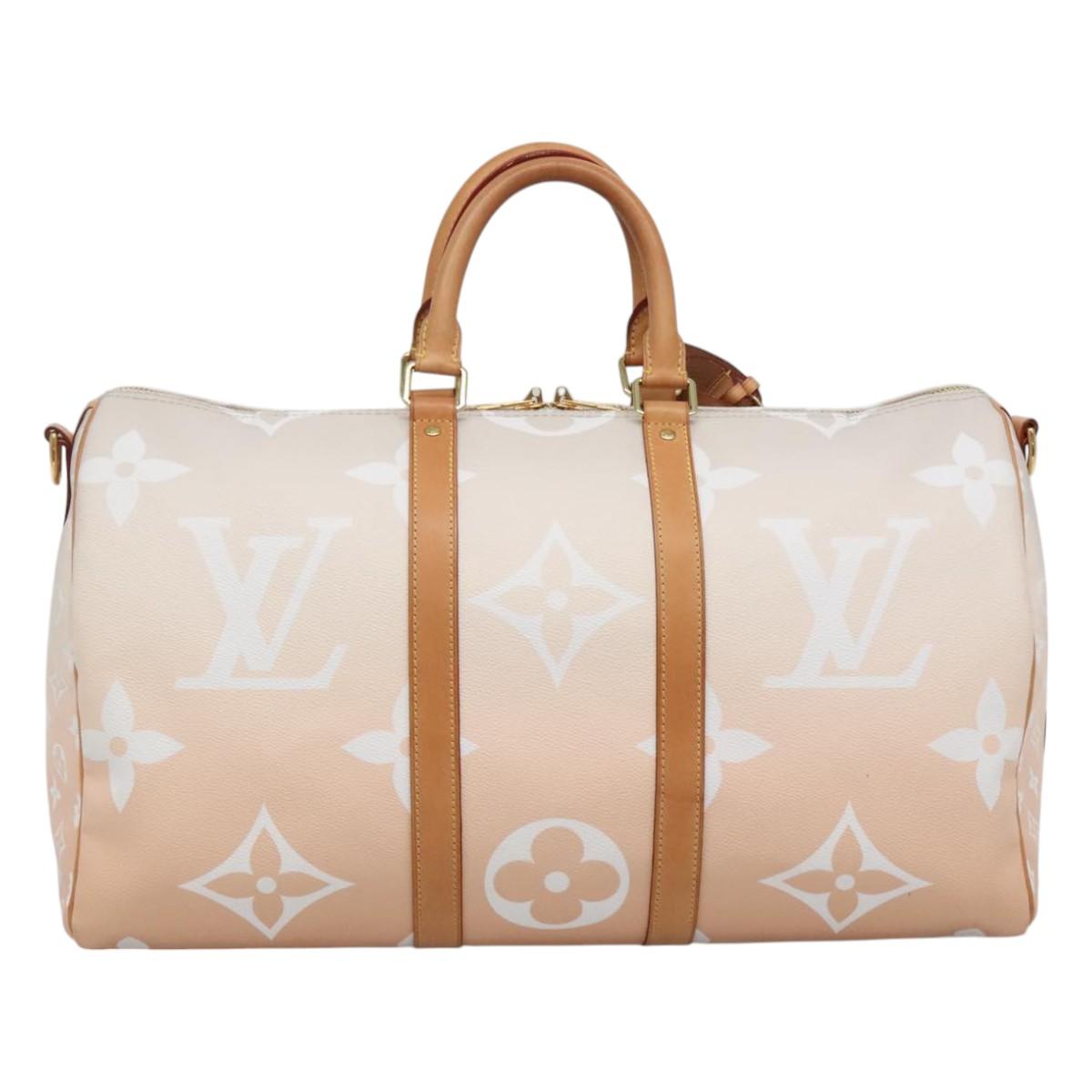 LOUIS VUITTON Monogram Giant Keepall Bandouliere 45 Bag Pink LV 110446SA