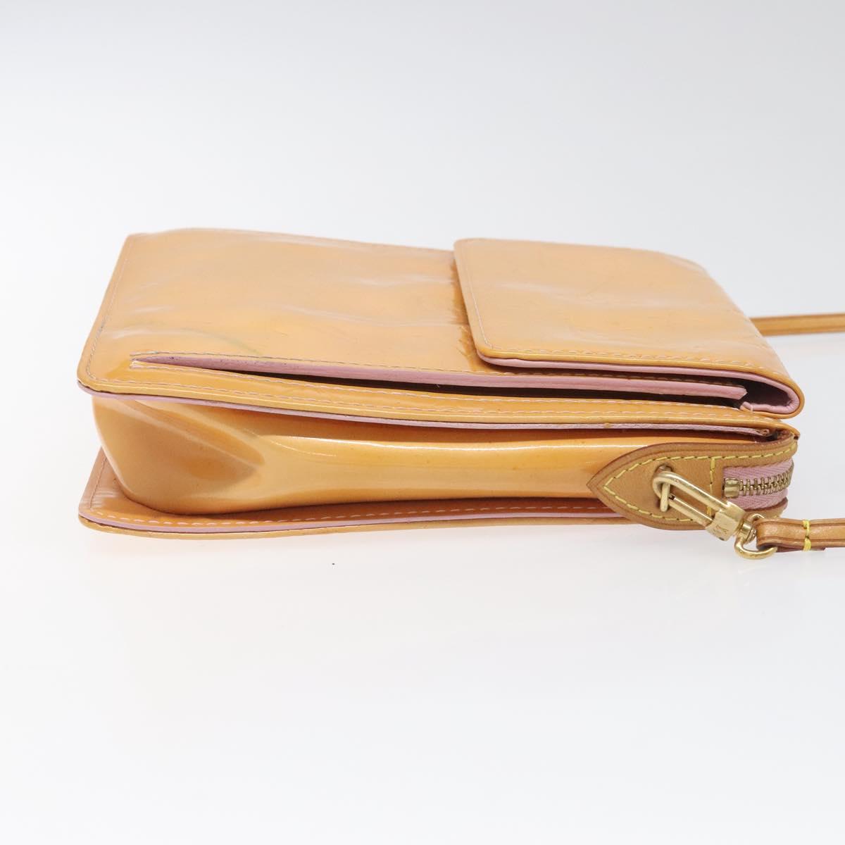 LOUIS VUITTON Monogram Vernis Motto Pouch Marshmallow Pink M91312 110524