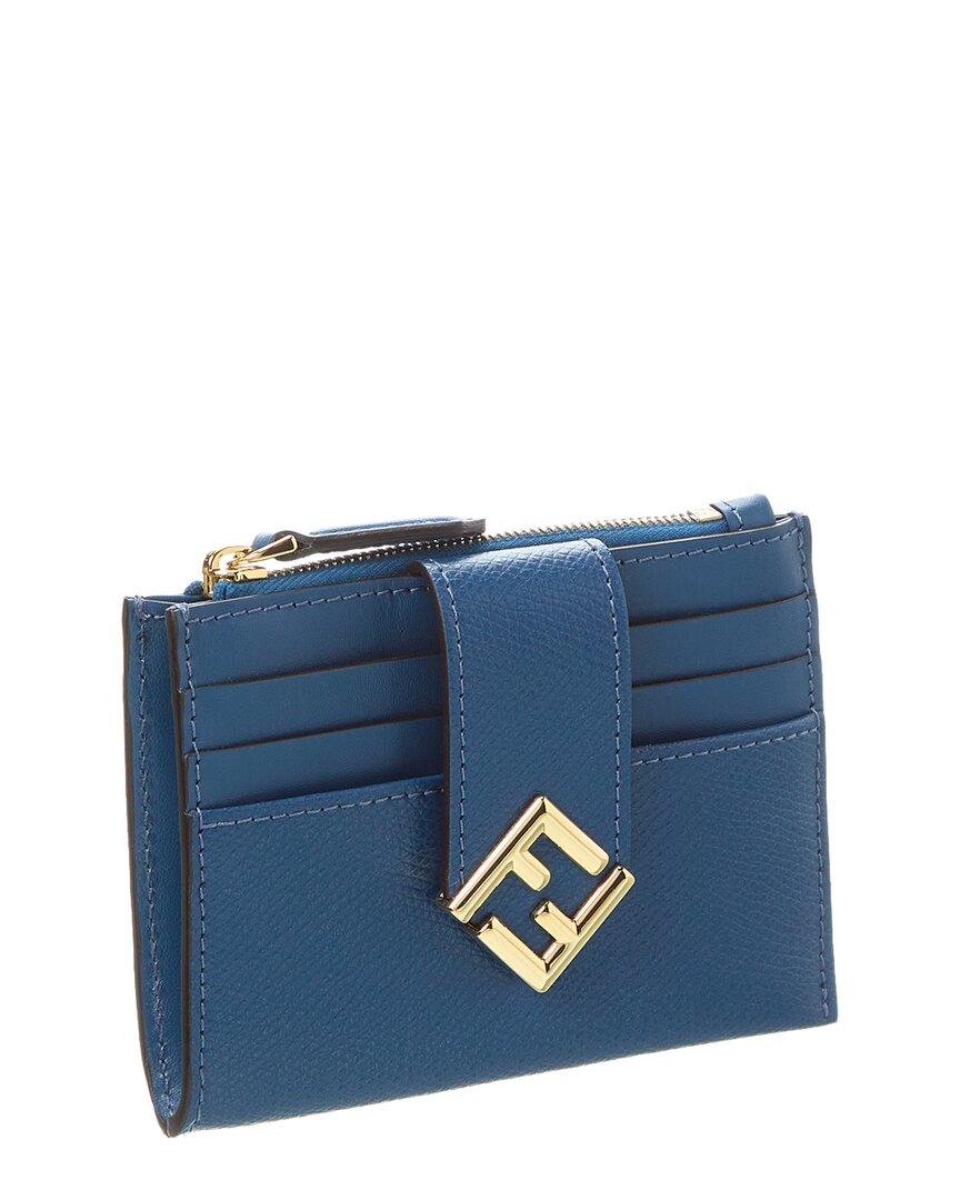 Fendi Ff Diamonds Zip Leather Card Case