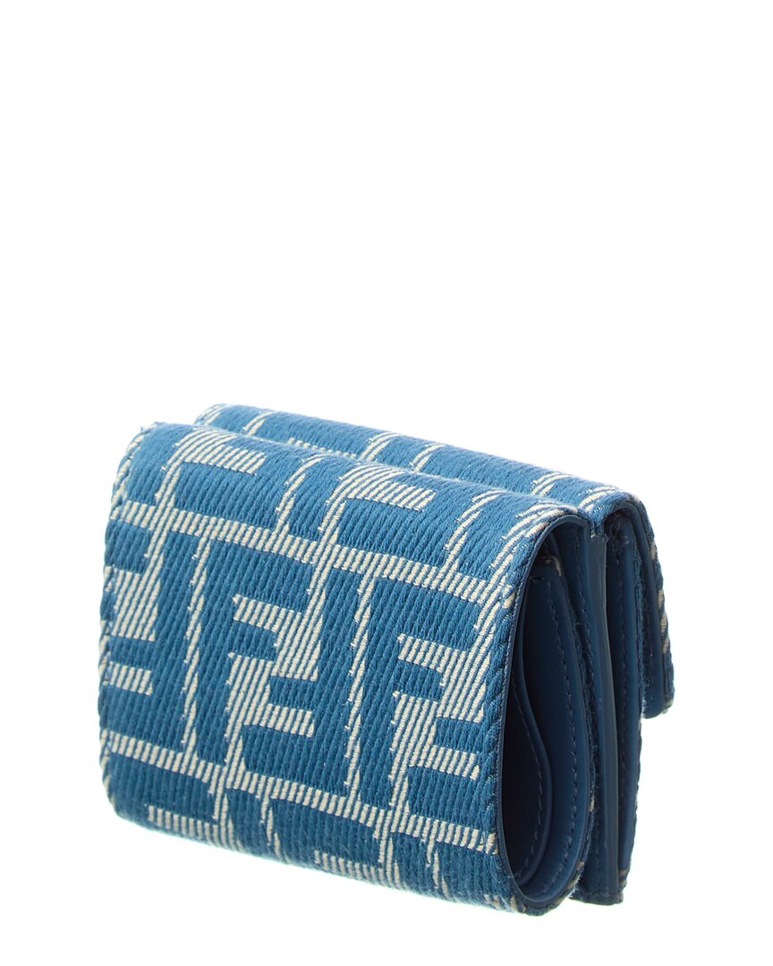 Fendi Baguette Ff Micro Trifold Jacquard & Leather Wallet