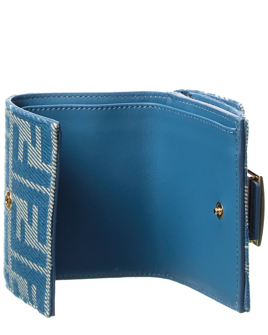 Fendi Baguette Ff Micro Trifold Jacquard & Leather Wallet