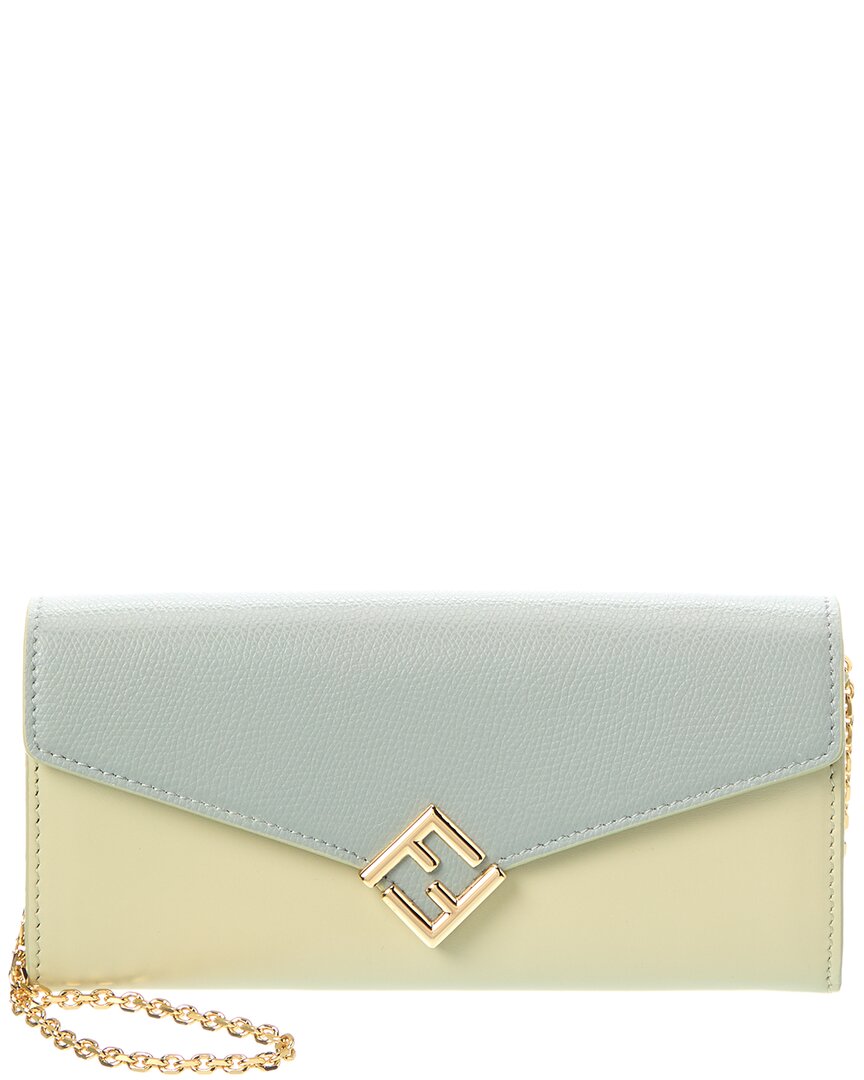Fendi Ff Diamonds Leather Wallet On Chain ONE SIZE Green