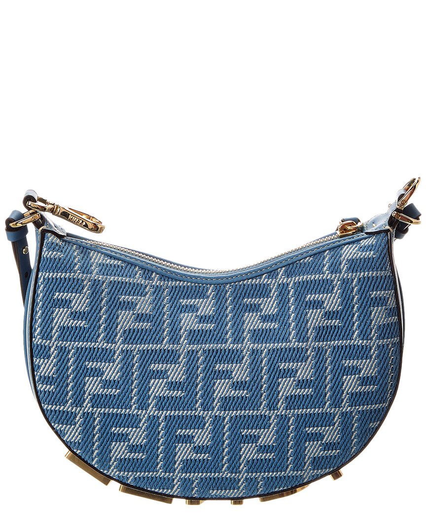 Fendi Fendigraphy Mini Ff Jacquard & Leather Hobo Bag