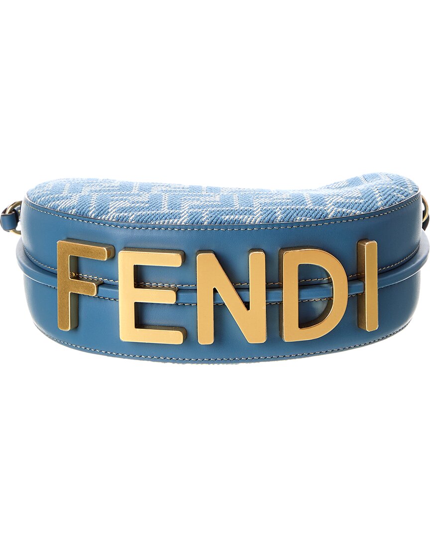 Fendi Fendigraphy Mini Ff Jacquard & Leather Hobo Bag