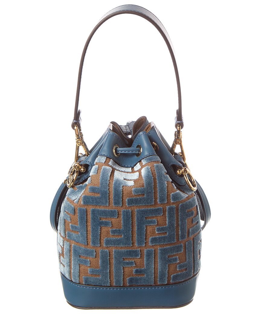 Fendi Mon Tresor Mini Ff Velvet & Leather Bucket Bag