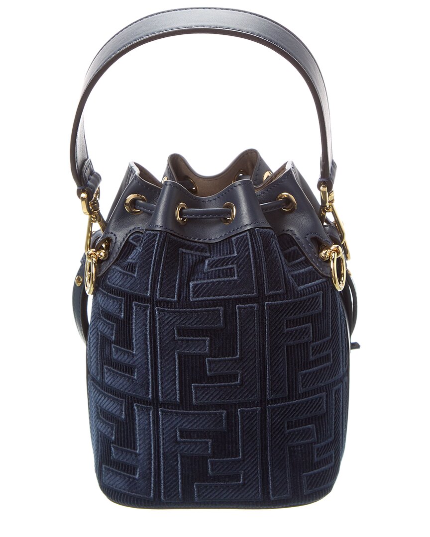 Fendi Mon Tresor Mini Ff Corduroy & Leather Bucket Bag