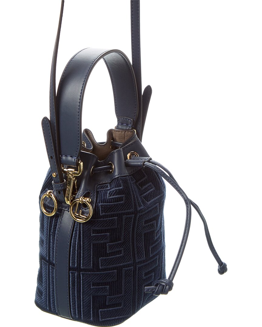 Fendi Mon Tresor Mini Ff Corduroy & Leather Bucket Bag