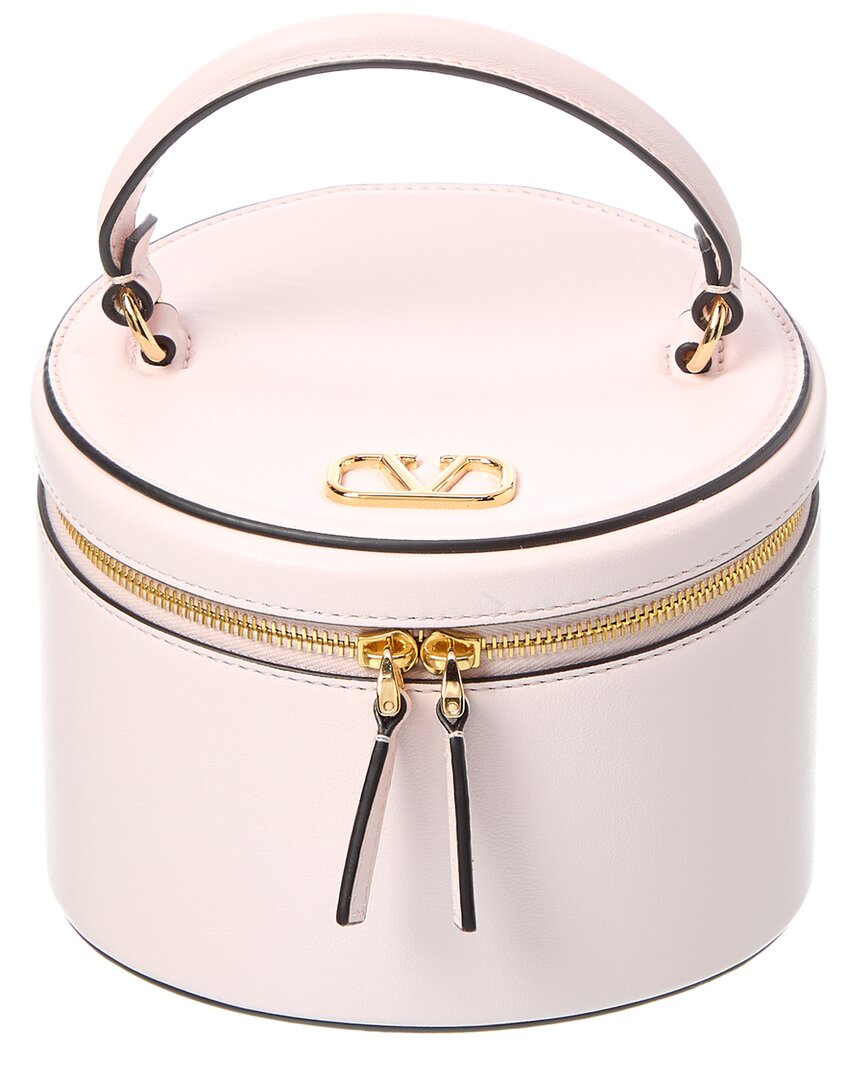 Valentino Vlogo Signature Leather Cosmetic Case Pink