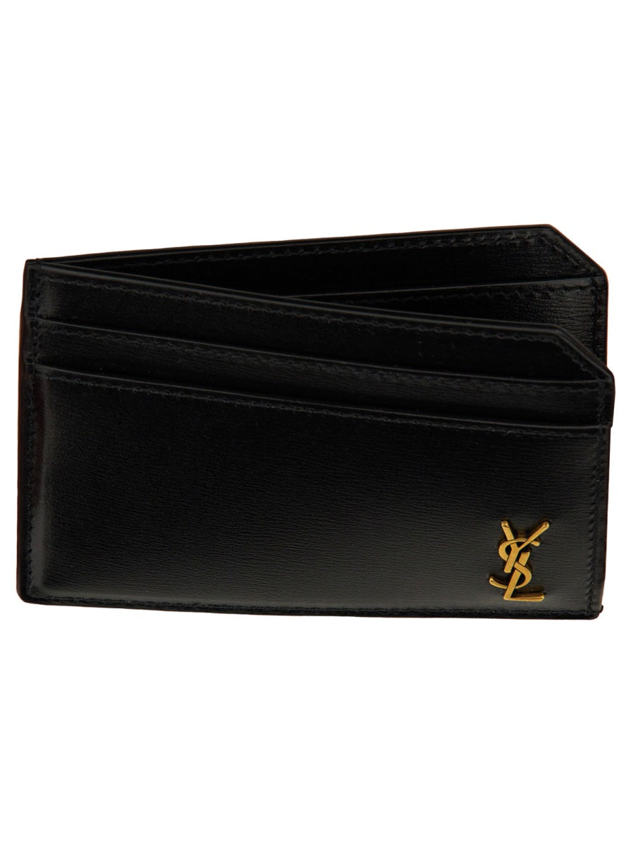 Saint Laurent Men Open Card Case "Tiny Cassandras"