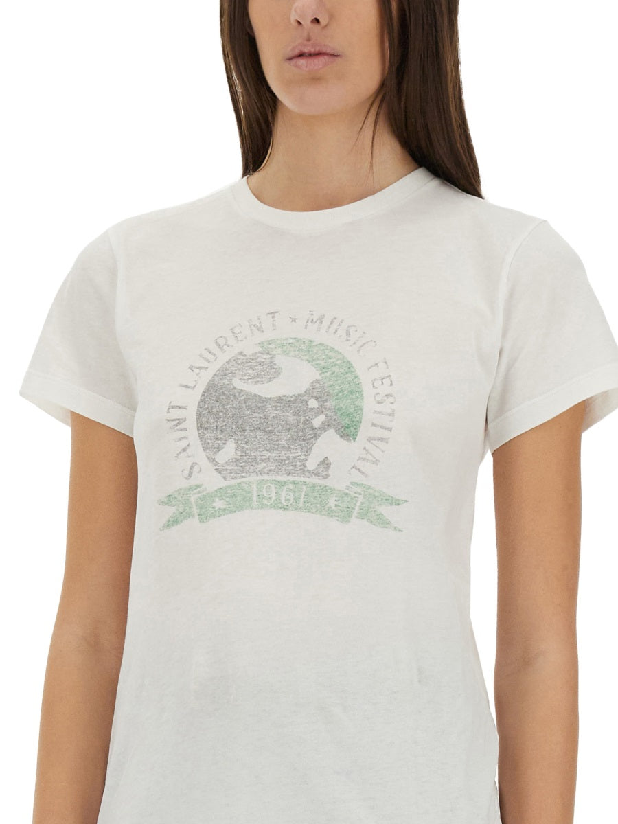 Saint Laurent Women "Music Festival" T-Shirt