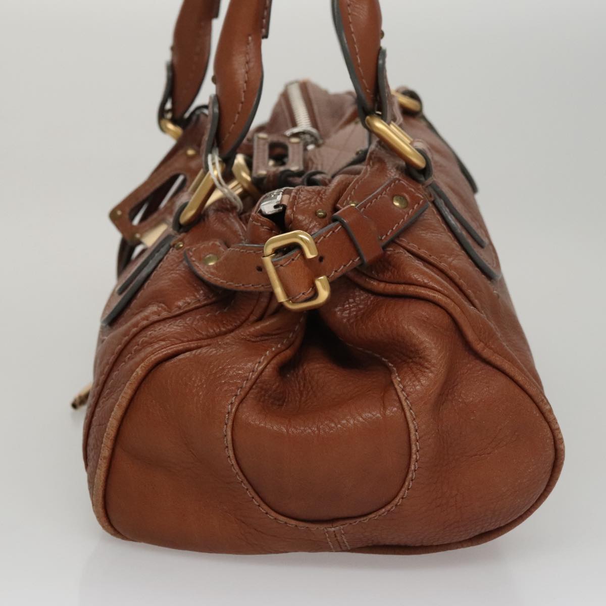 Chloe Paddington Hand Bag Leather Brown Gold Silver 010851 5276 112406
