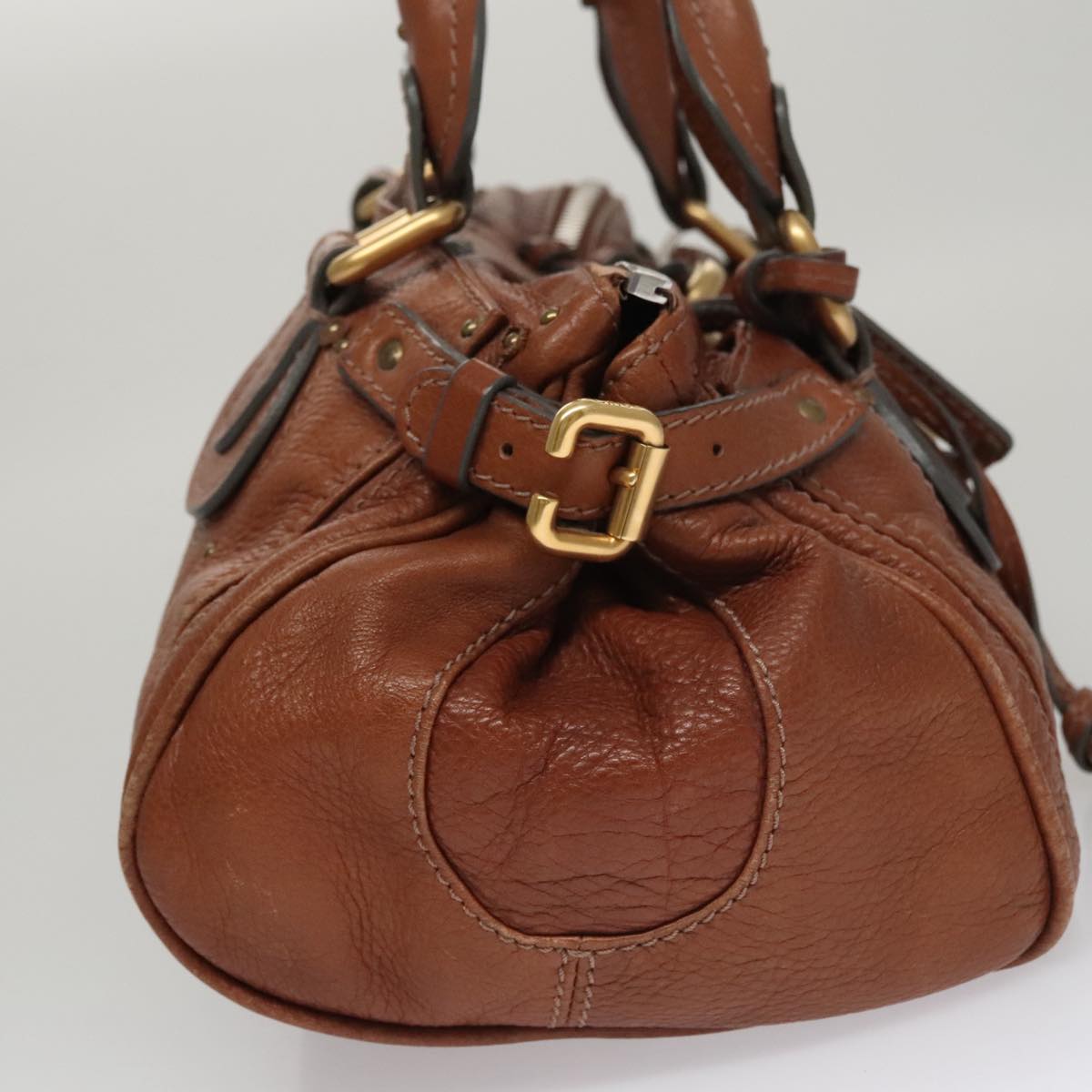 Chloe Paddington Hand Bag Leather Brown Gold Silver 010851 5276 112406