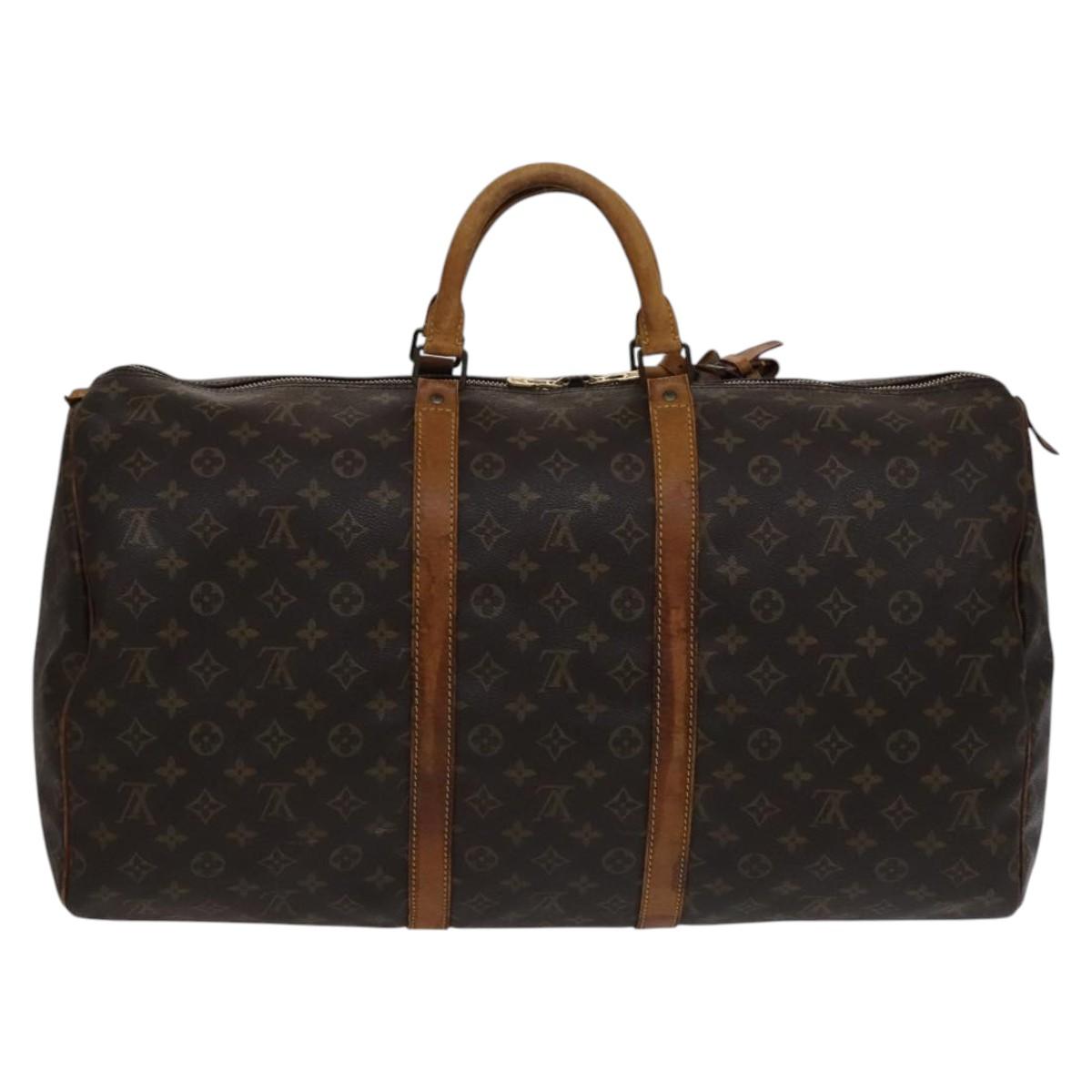 LOUIS VUITTON Monogram Keepall 55 Boston Bag M41424 LV 112507