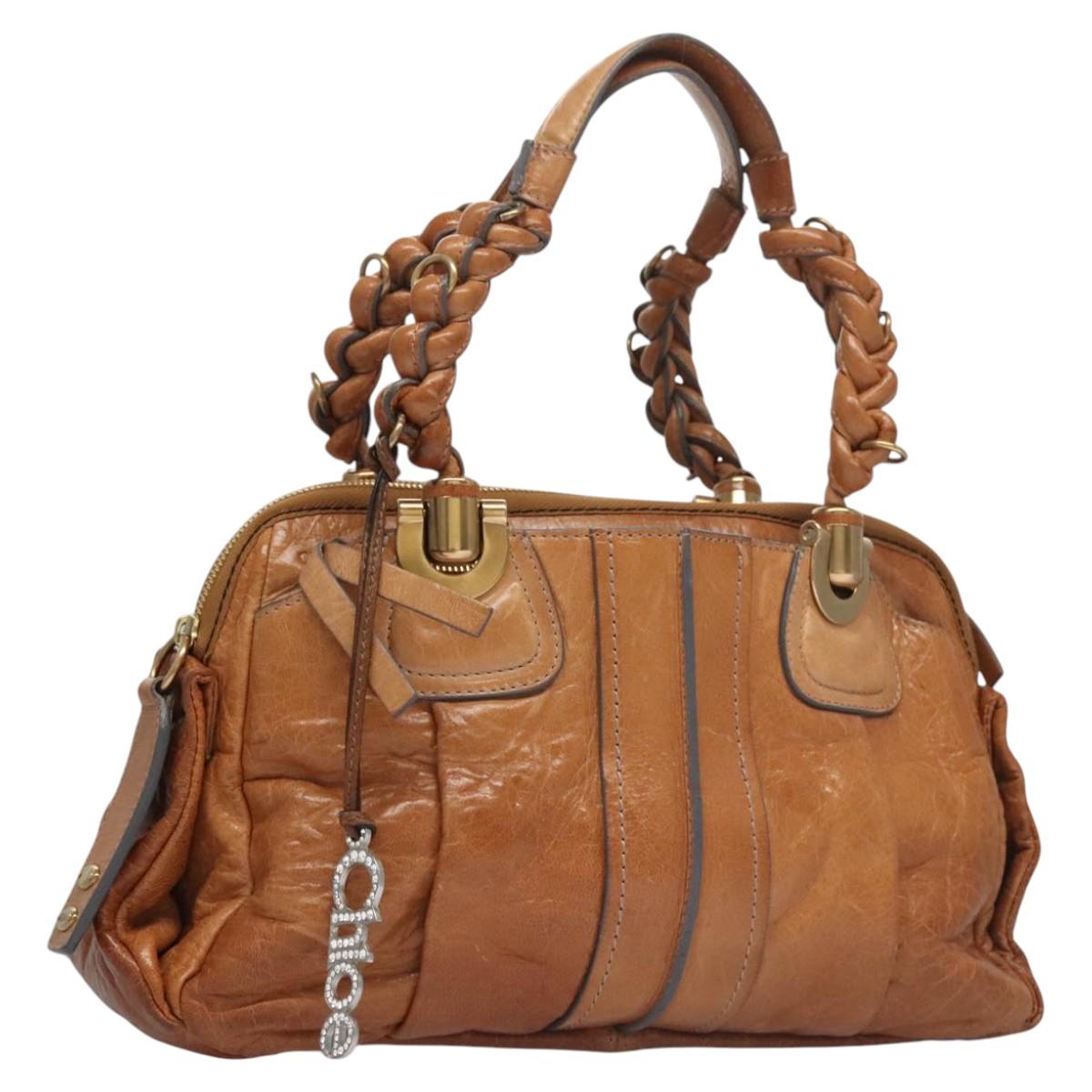 Chloe Hand Bag Leather Brown 113163