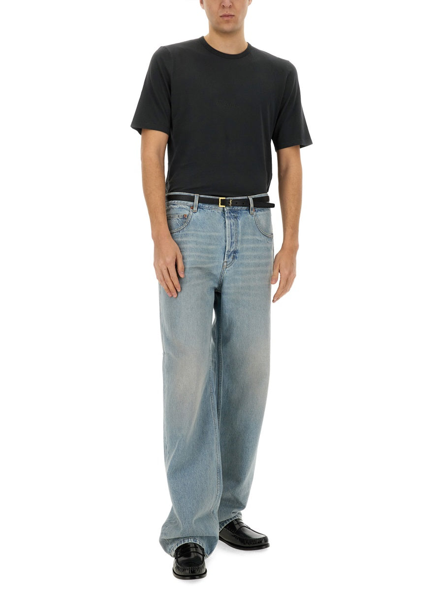 Saint Laurent Men T-Shirt With Logo