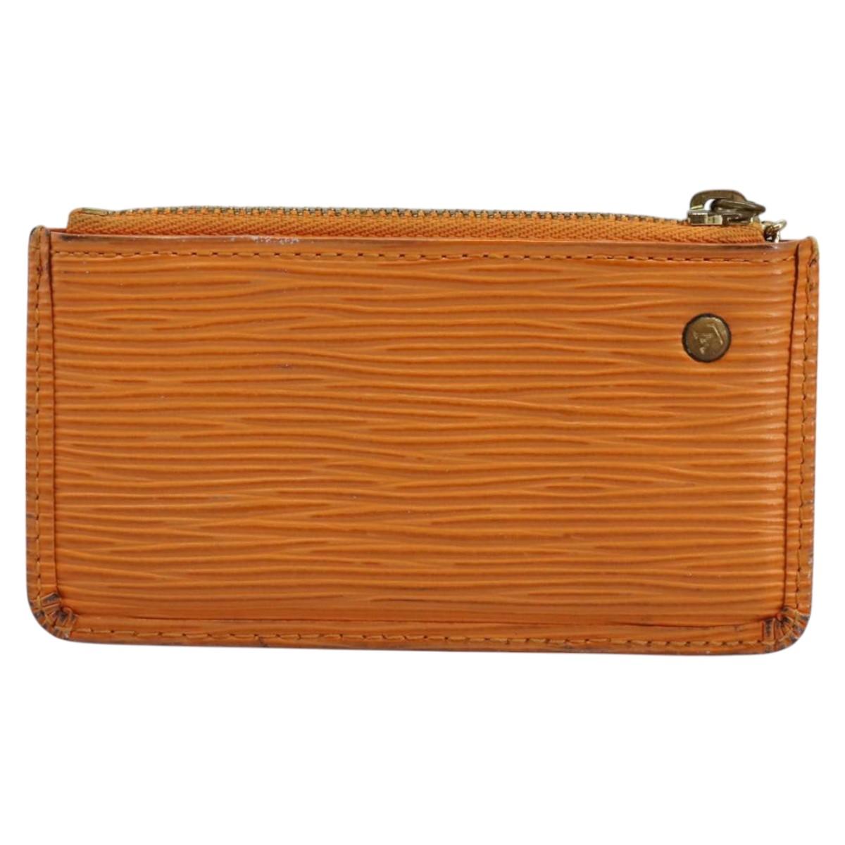 LOUIS VUITTON Epi Pochette Cles Coin Purse Orange Mandarin M6380H LV 113585