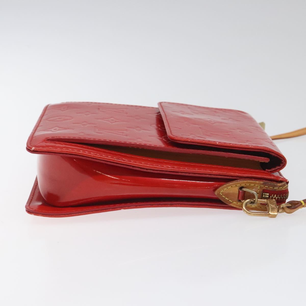 LOUIS VUITTON Monogram Vernis Motto Accessory Pouch Red M91137 LV 113653