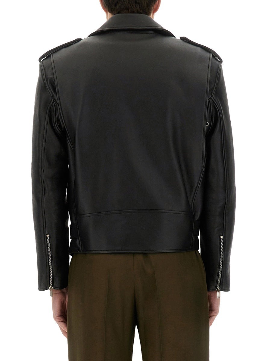 Saint Laurent Men Leather Biker Jacket