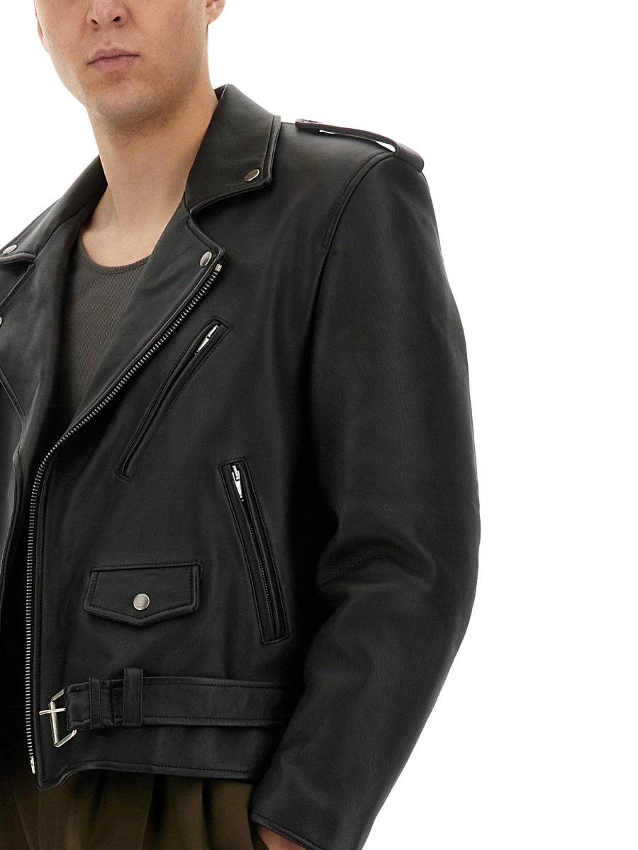 Saint Laurent Men Leather Biker Jacket