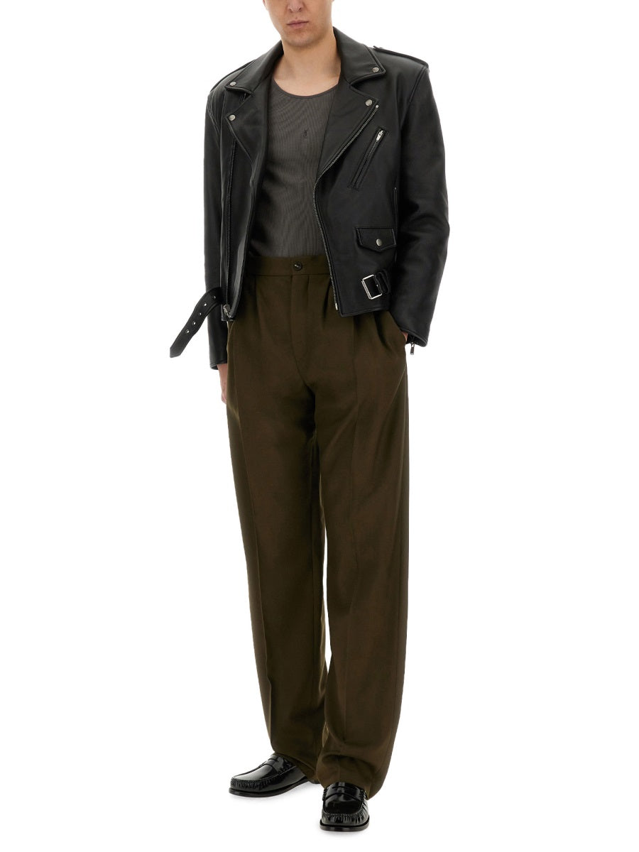 Saint Laurent Men Leather Biker Jacket