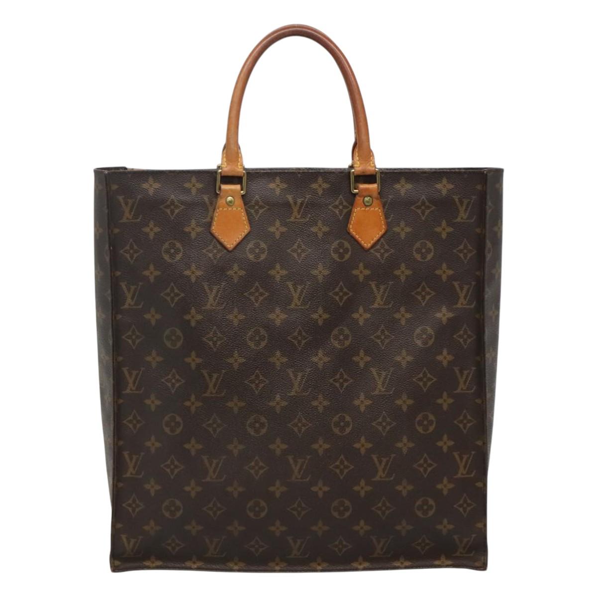 LOUIS VUITTON Monogram Sac Plat Hand Bag M51140 LV 113694
