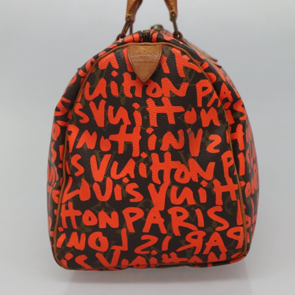 LOUIS VUITTON Monogram Graffiti Speedy 30 Hand Bag Orange M93705 LV 113708A