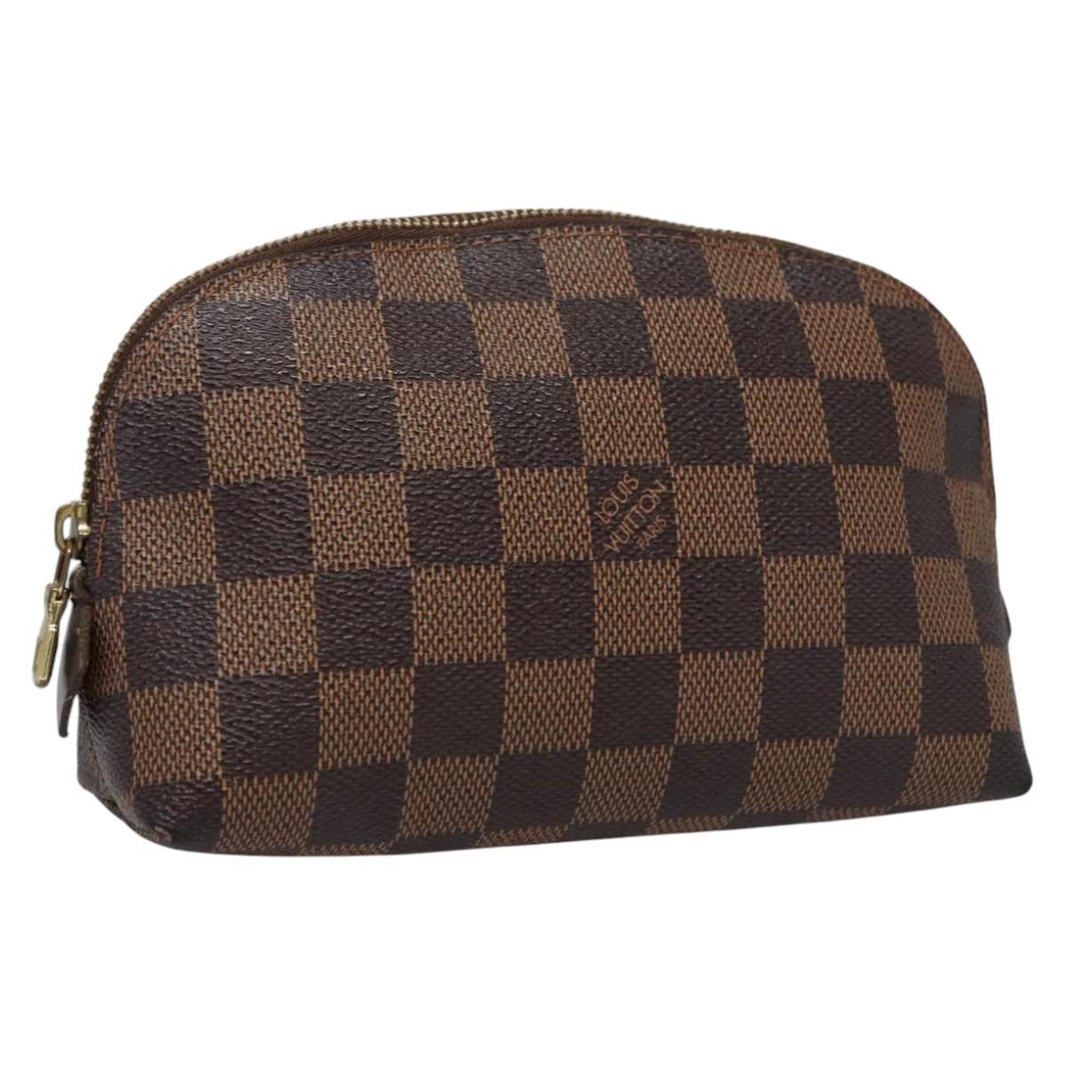 LOUIS VUITTON Damier Ebene Pochette Cosmetic PM Pouch N47516 LV 114256