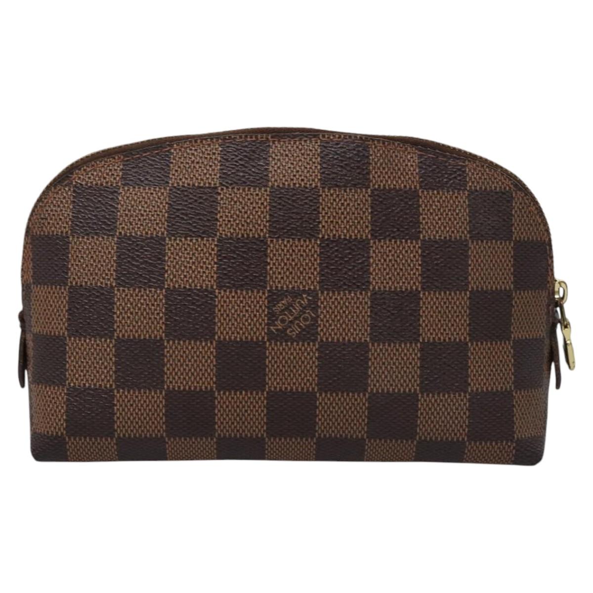 LOUIS VUITTON Damier Ebene Pochette Cosmetic PM Pouch N47516 LV 114256