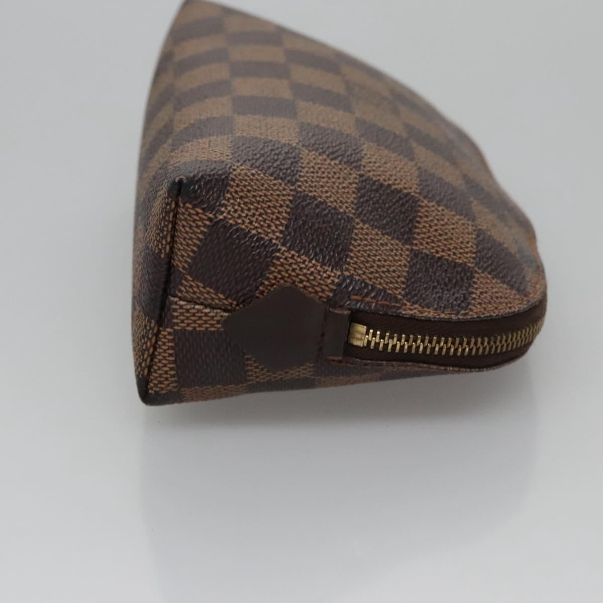 LOUIS VUITTON Damier Ebene Pochette Cosmetic PM Pouch N47516 LV 114256