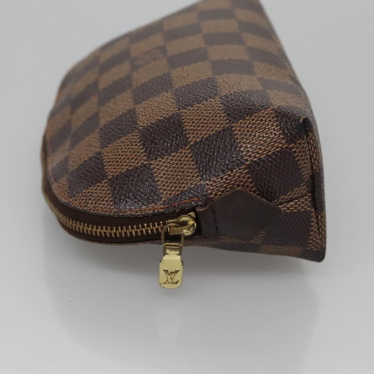 LOUIS VUITTON Damier Ebene Pochette Cosmetic PM Pouch N47516 LV 114256